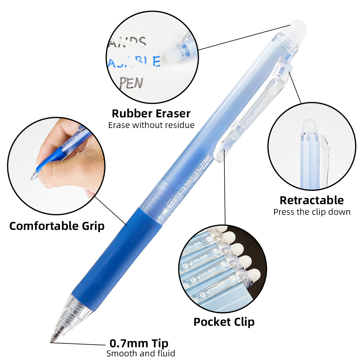 12 stuks/set 0,7 mm intrekbare - Retractable Eraser Pen Click recensie en prijs