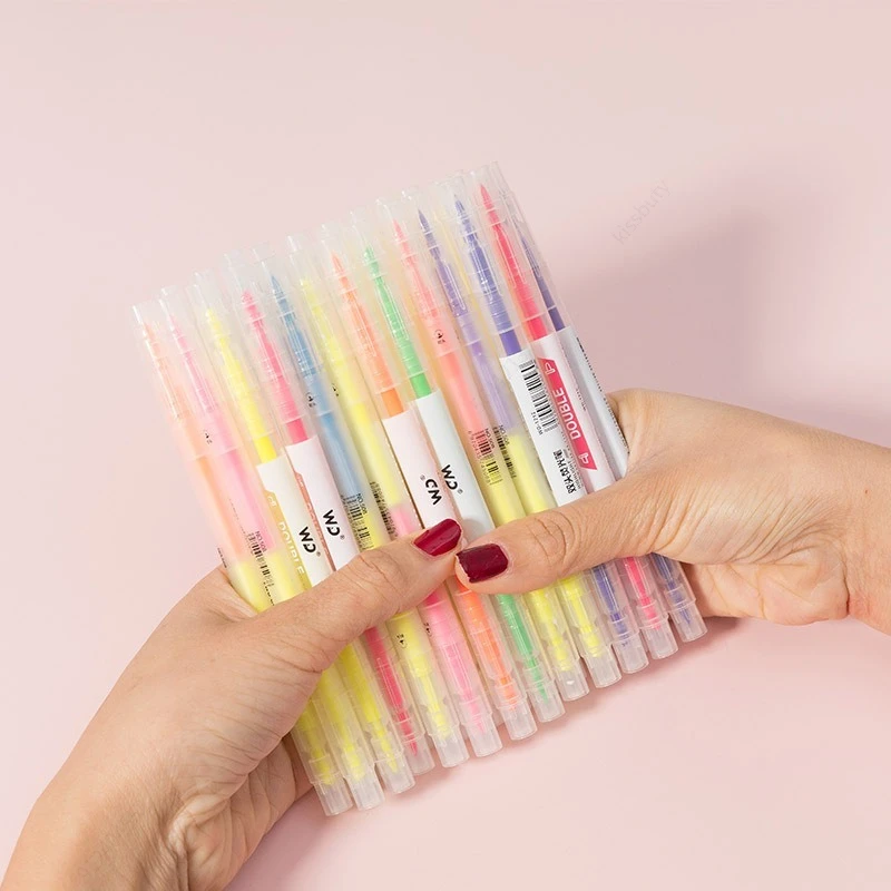 6 Kleuren/Set Dubbele Kop Unie - Pastel Highlighter Set Double Ended recensie en prijs
