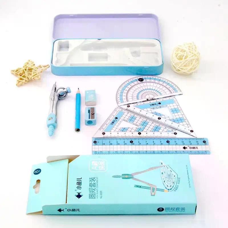 8-delige set geometrische schr - Math Geometry Set With Compass recensie en prijs