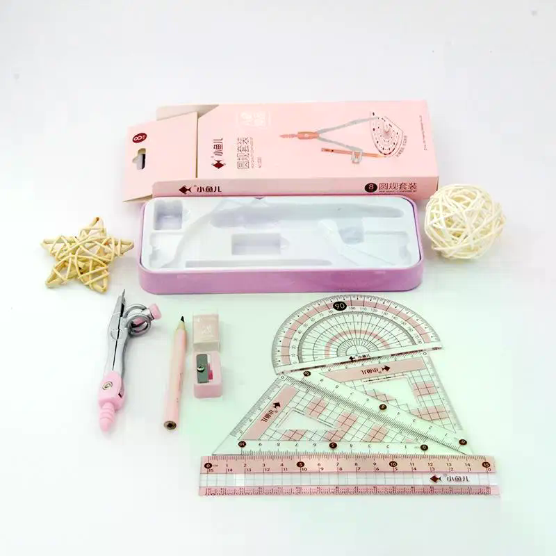 8-delige set geometrische schr - Math Geometry Set With Compass recensie en prijs